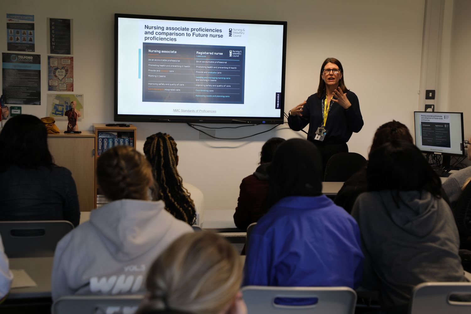 keele university student giving presentation