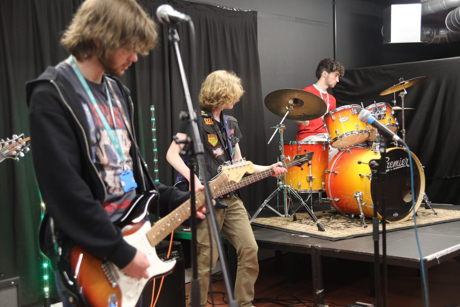 students in band playing