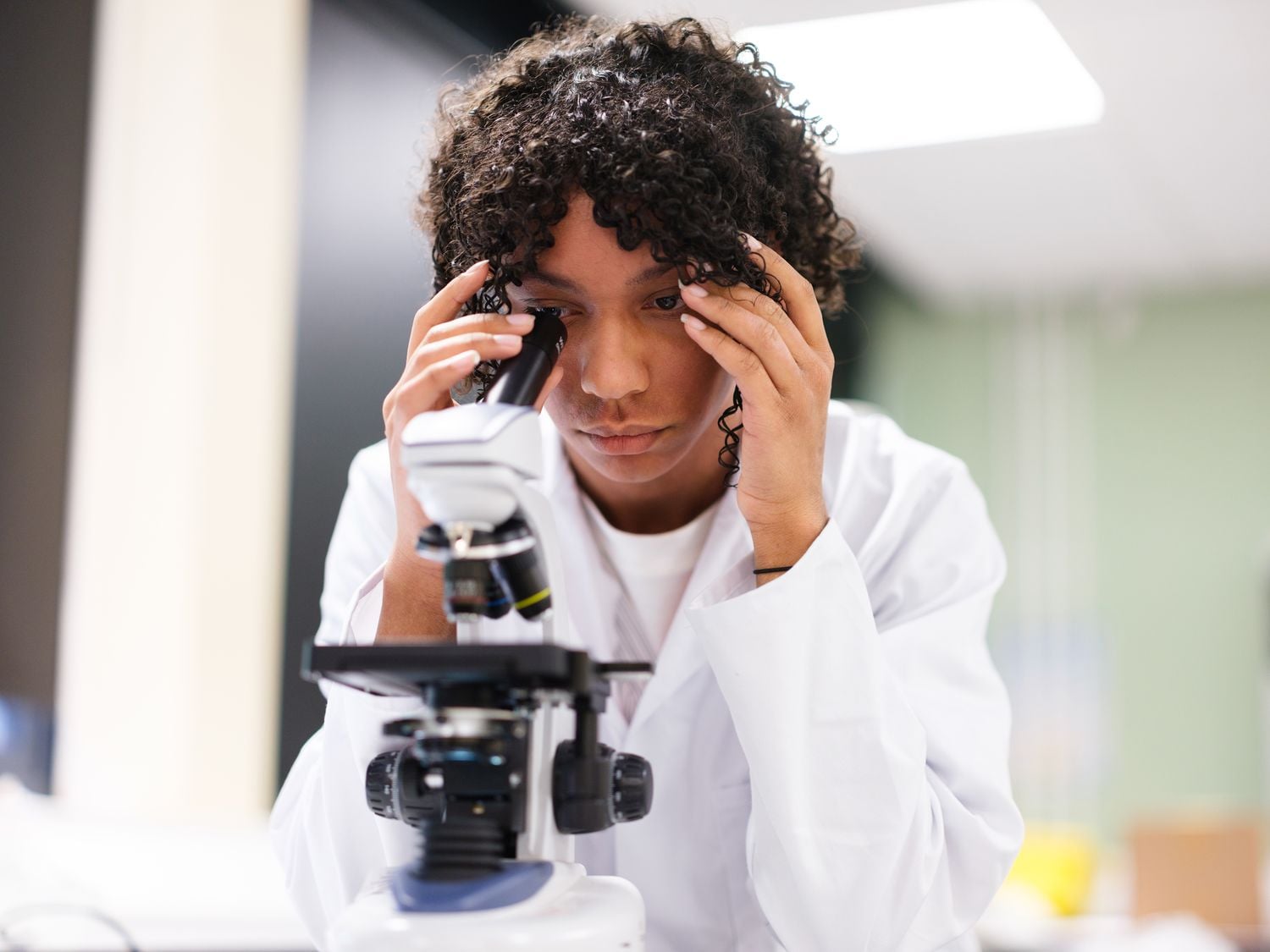 science student in lab