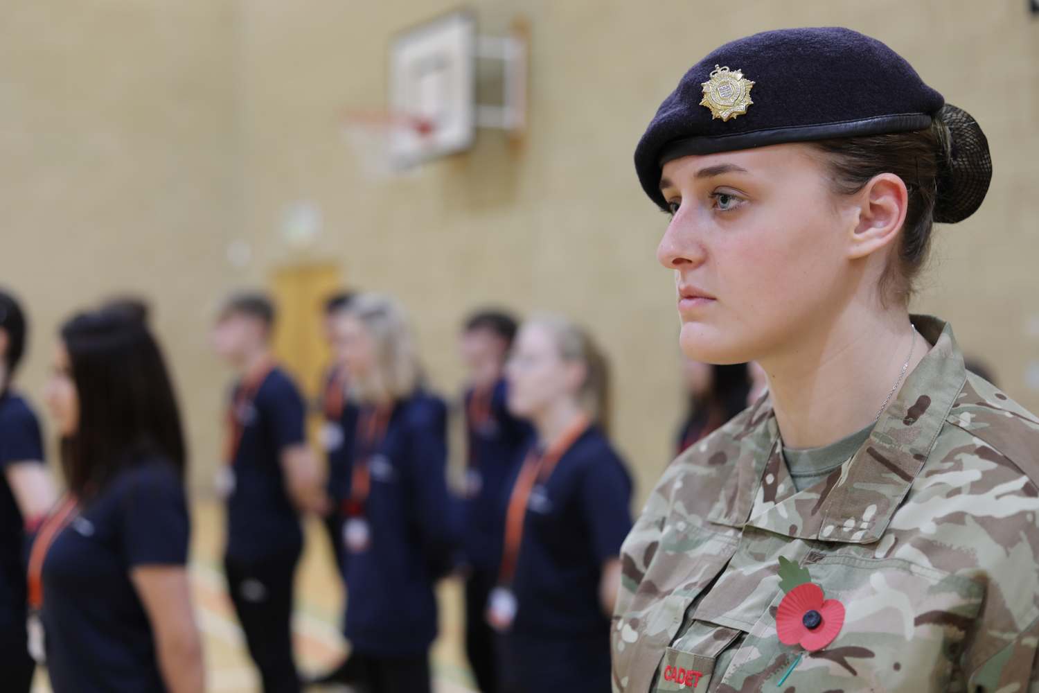 public uniformed services student in army gear