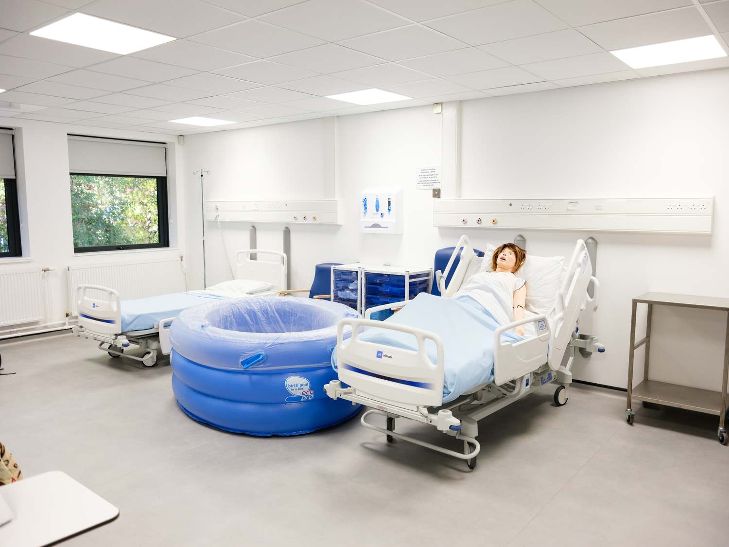 students at health and social care hub in set up hospital