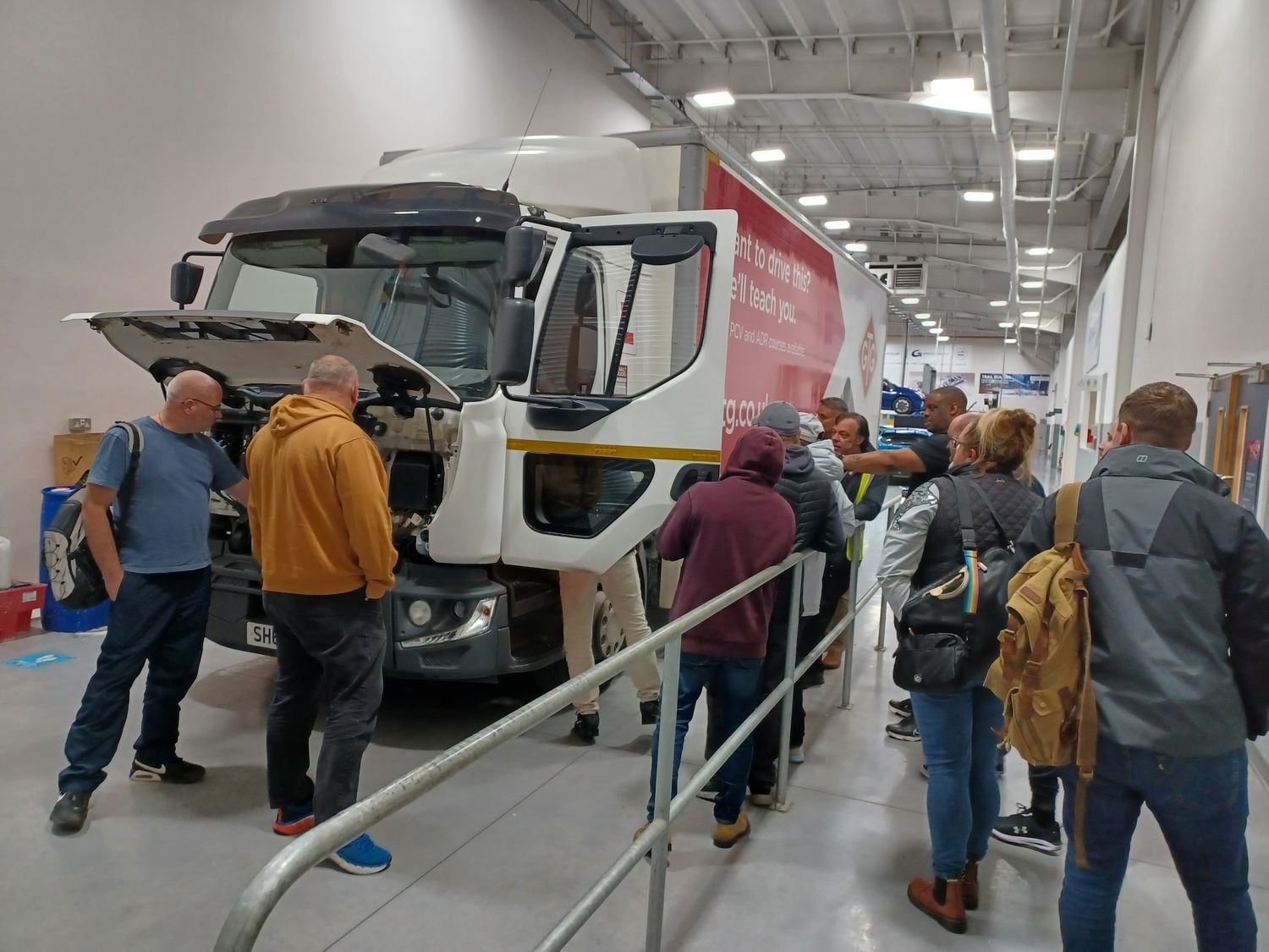 Warehousing & Logistics lorry inside with students