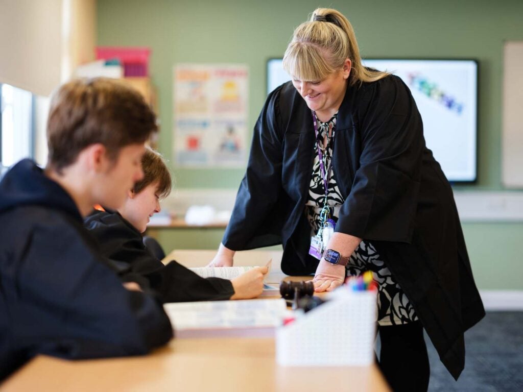 tutor and student in classroom