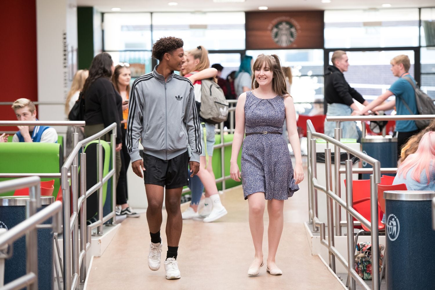 student in college starbucks