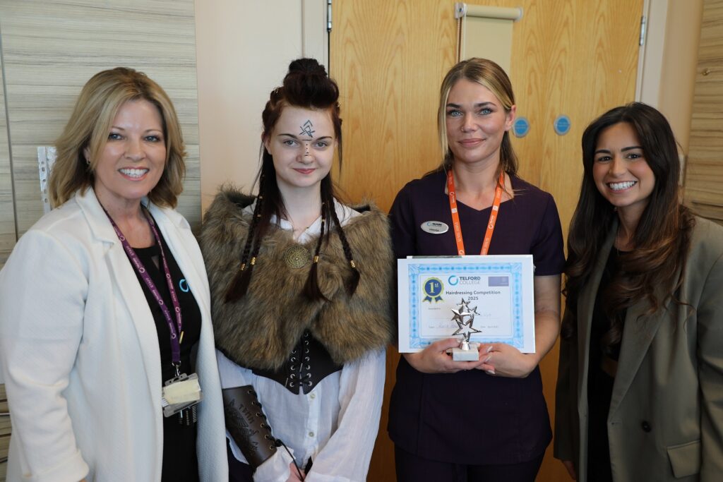Viktorija Sakyte and her model with Kerrie Treharne, left, and Neomi Owen