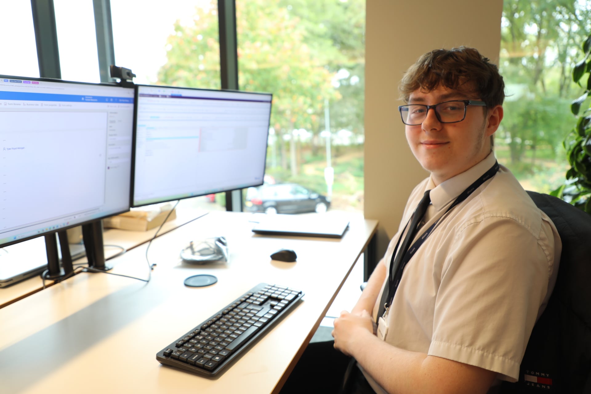 T level student Tyler at iconsys