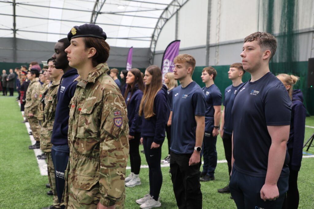 Telford College public uniformed services students on parade
