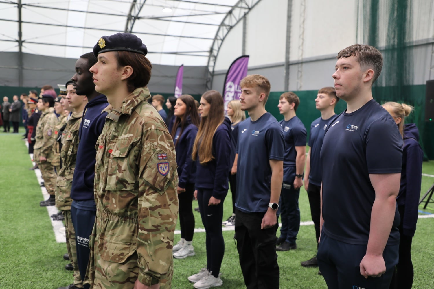 Telford College public uniformed services students on parade
