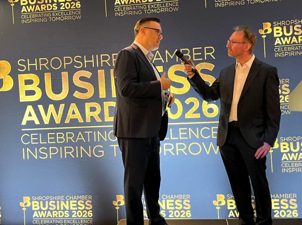 Lawrence Wood at launch of 2026 Shropshire Chamber Business Awards