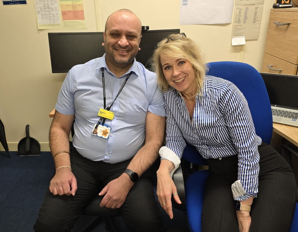 Sagreev Chahal and Jenny Cartwright at Wolverhampton NHS 