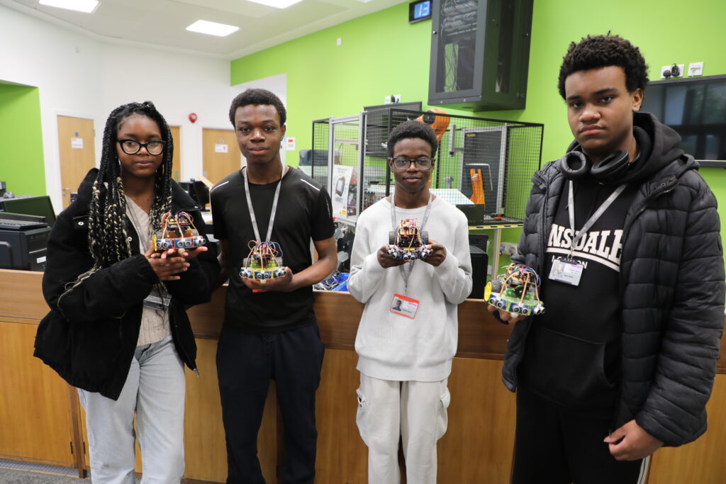 Robotics club members