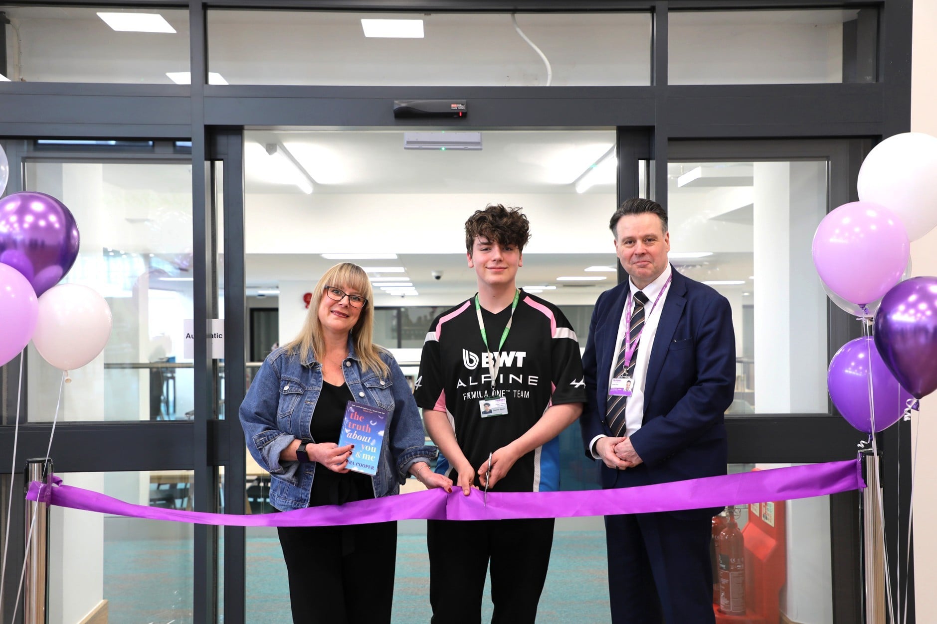Cutting the ribbon