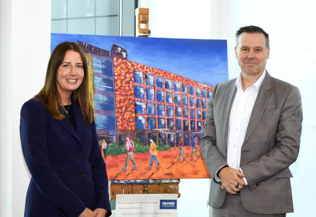 Telford College Principal and CEO, Lawrence Wood, welcomes Clare Snik as the newly appointed Vice Principal of Telford 6th.