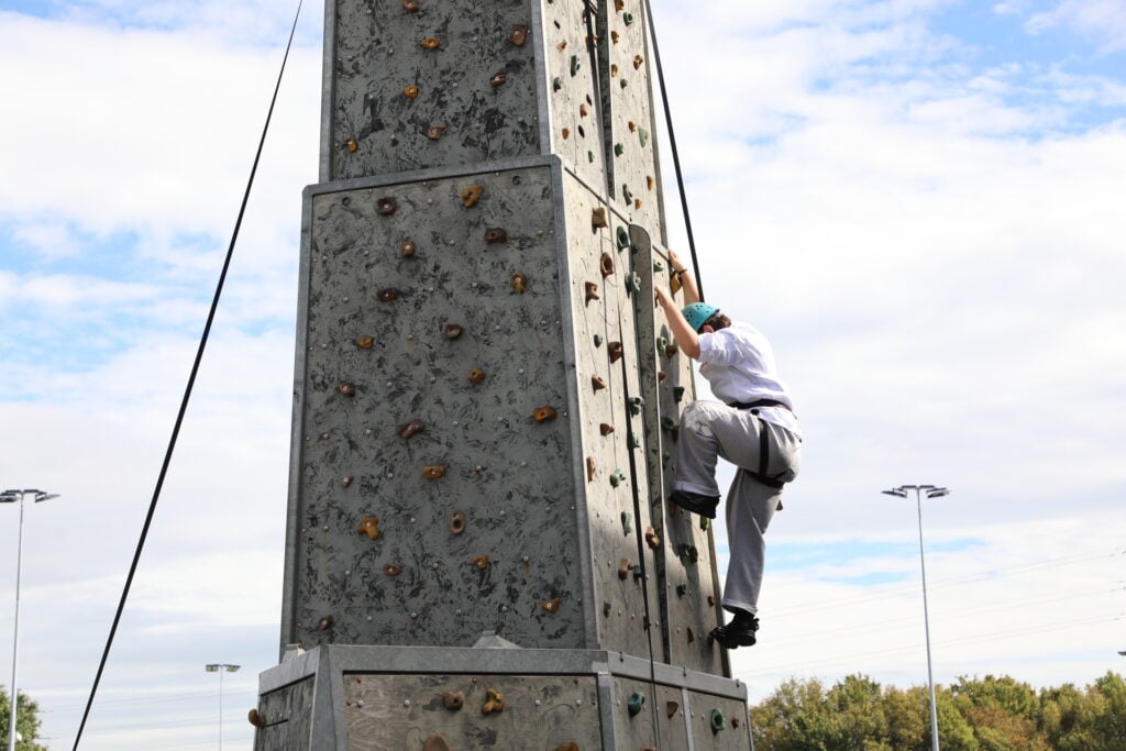 Climbing frame at Freshers Fair
