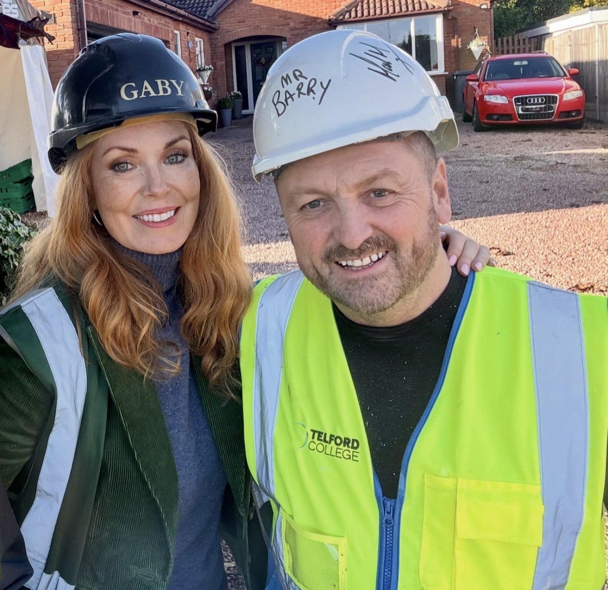 Construction tutor Barry Mason with Gabrielle Blackman on DIY SOS